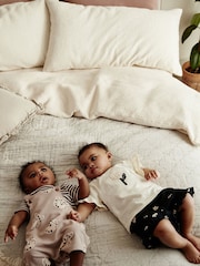Monochrome Flower Baby Top and Shorts 2 Piece Set - Image 13 of 15