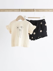 Monochrome Flower Baby Top and Shorts 2 Piece Set - Image 2 of 15