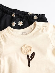 Monochrome Flower Baby Top and Shorts 2 Piece Set - Image 6 of 15