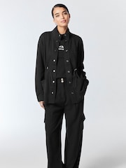 Noir - Veste utilitaire élégante à poche cargo - Image 2 of 6
