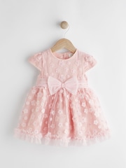 Pink 3D Flowers Baby Occasion Dress (0mths-2yrs) - Image 1 of 7