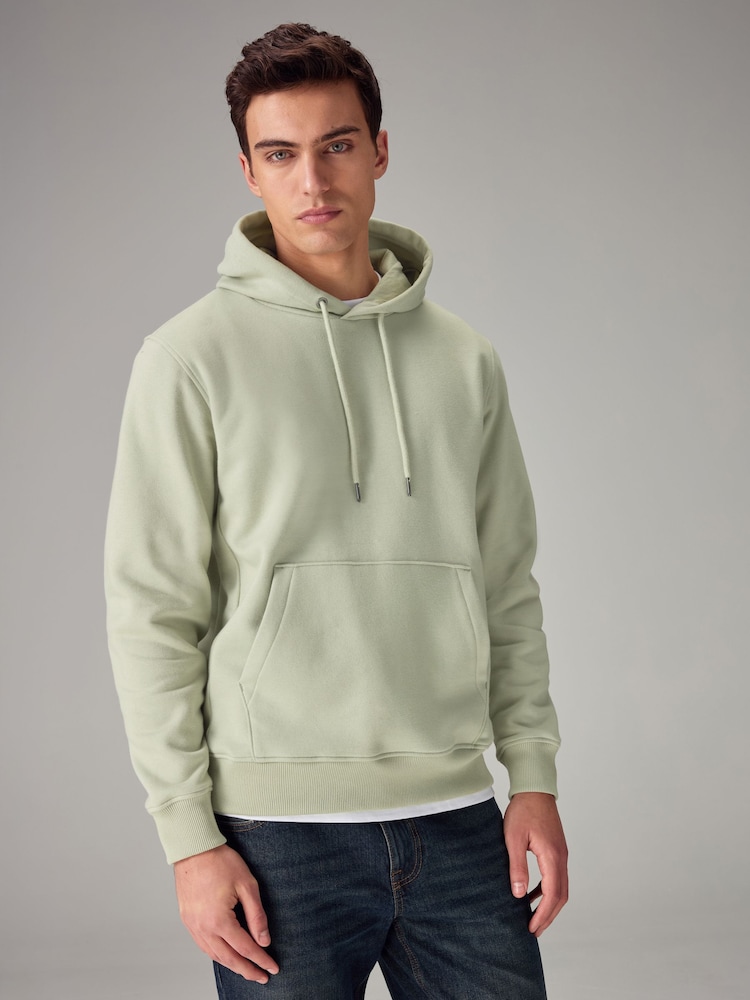 Green Light Regular Fit Jersey Cotton Rich Overhead Hoodie - Image 1 of 7