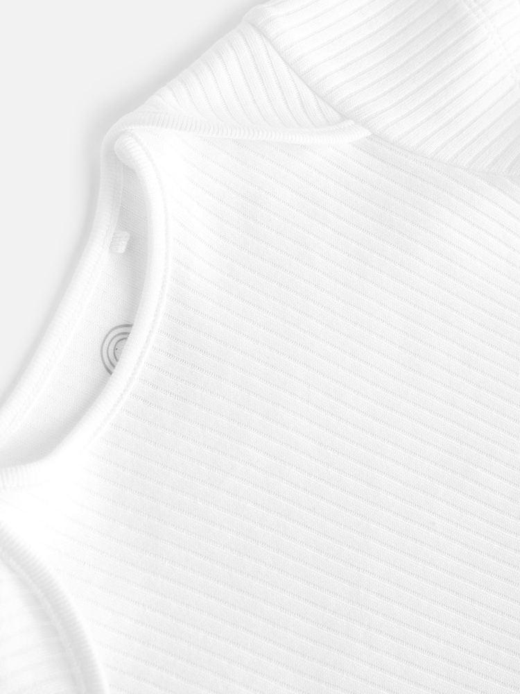 Wit - Baby Rib Bodysuits met Korte mouwen 5 Pack - Image 7 of 8