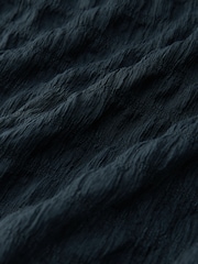 Petrol Blue Textured Long Sleeve Wrap Midi Dress - Image 6 of 6
