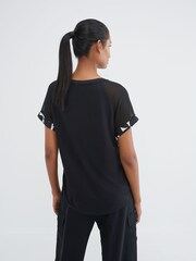 Schwarz/Weiß, Geoprint - T-Shirt aus Mischgewebe mit Raglanärmeln - Bild 2 von 6