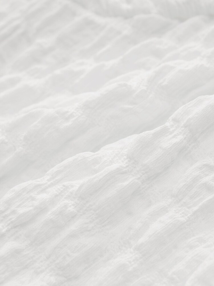 White Long Sleeve Twist Front Textured Top - Image 7 of 7