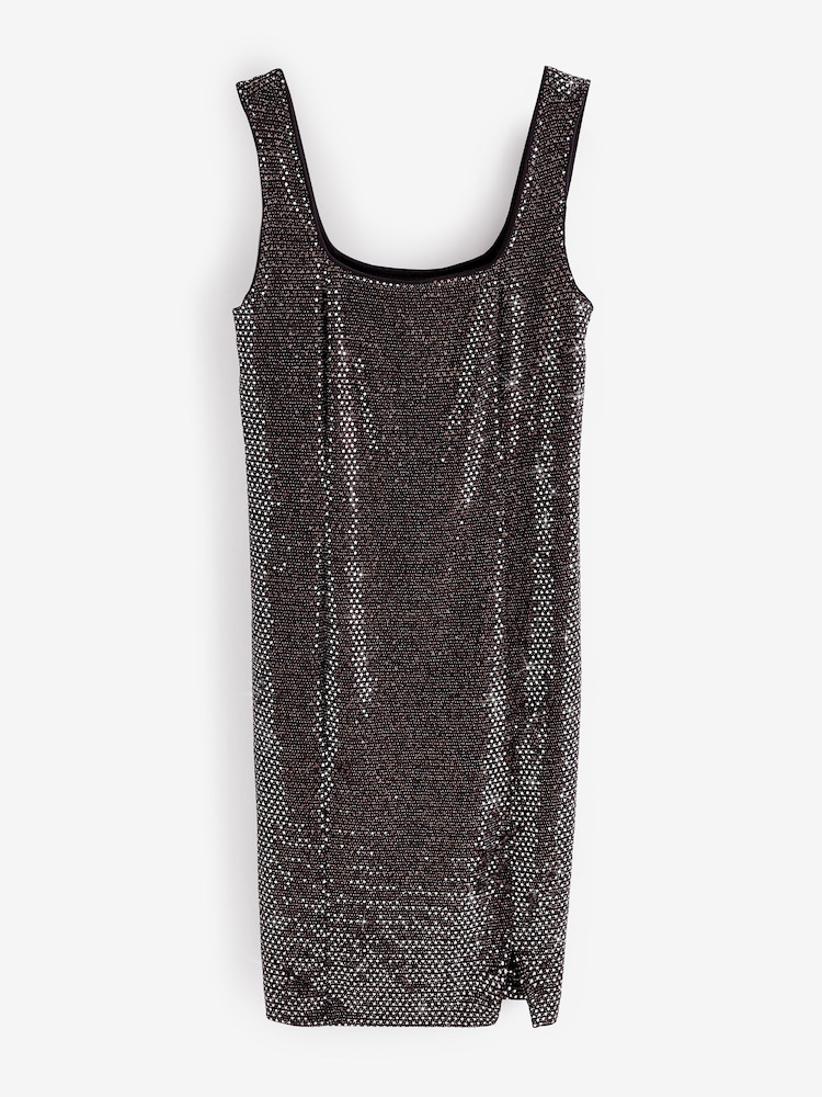 Rose Gold Sequin Mini Dress - Image 2 of 6