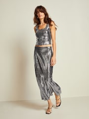 Silver Sequin Vest Top - Image 2 of 6