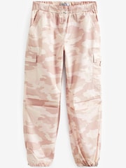 Pink Camouflage Parachute Cotton Cargo Trousers - Image 4 of 5