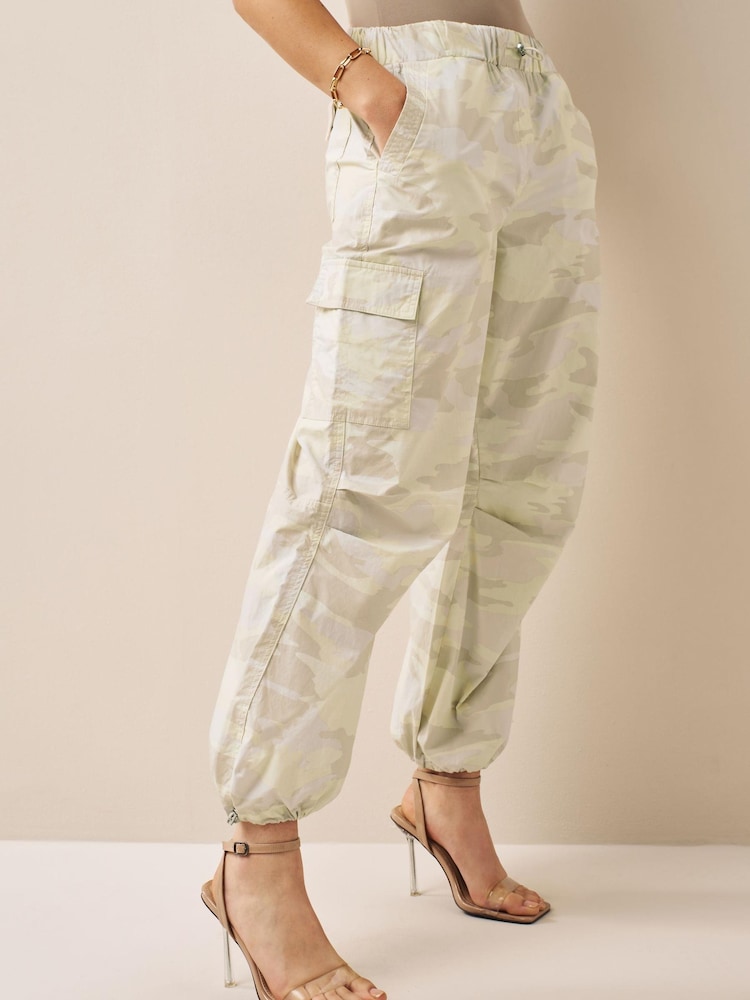 Yellow Camouflage Parachute Cotton Cargo Trousers - Image 1 of 5