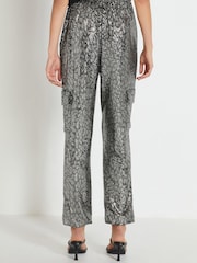 Silver Leopard Sequin Cargo Trousers - Image 4 of 7
