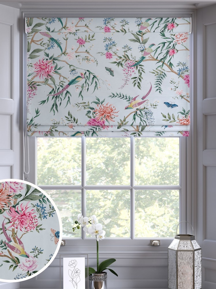 Duck Egg Blue Emporium Made to Measure Roman 100% Cotton Blind - Image 1 of 6