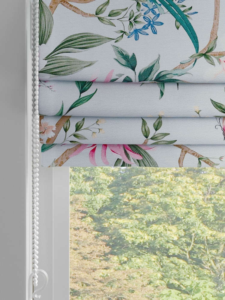Duck Egg Blue Emporium Made to Measure Roman 100% Cotton Blind - Image 2 of 6