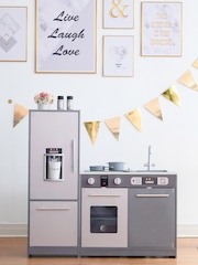 Teamson Home Grey Milano Interactive Wooden Play Kitchen Set - Image 1 of 4