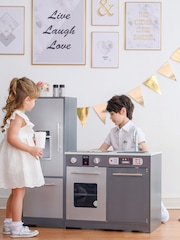 Teamson Home Grey Milano Interactive Wooden Play Kitchen Set - Image 2 of 4