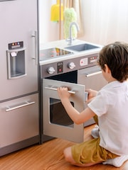 Teamson Home Grey Milano Interactive Wooden Play Kitchen Set - Image 3 of 4