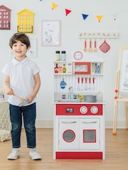 Teamson Home Red Madrid Interactive Wooden Play Kitchen Set - Image 1 of 6