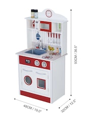 Teamson Home Red Madrid Interactive Wooden Play Kitchen Set - Image 3 of 6