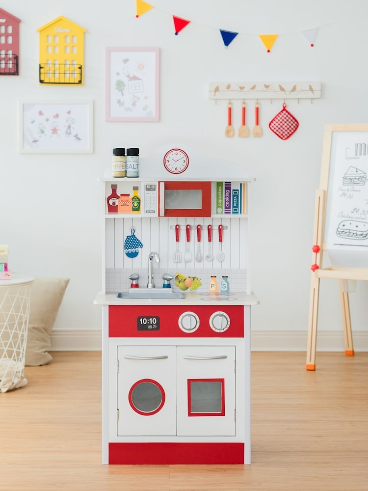 Teamson Home Red Madrid Interactive Wooden Play Kitchen Set - Image 6 of 6