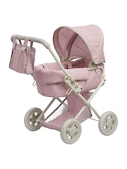Teamson Home Pink Kids Dolls Foldable Pram Pushchair & Storage - Image 2 of 6