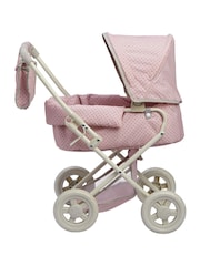 Teamson Home Pink Kids Dolls Foldable Pram Pushchair & Storage - Image 5 of 6