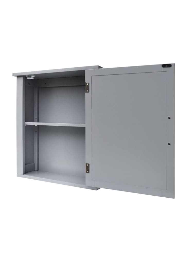 Teamson Home Grey Mercer Wooden Bathroom Storage Wall Cabinet Unit - Image 2 of 6