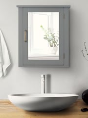 Teamson Home Grey Mercer Wooden Bathroom Storage Wall Cabinet Unit - Image 3 of 6