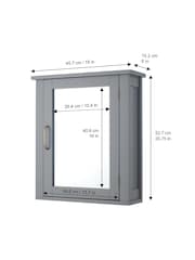 Teamson Home Grey Mercer Wooden Bathroom Storage Wall Cabinet Unit - Image 4 of 6