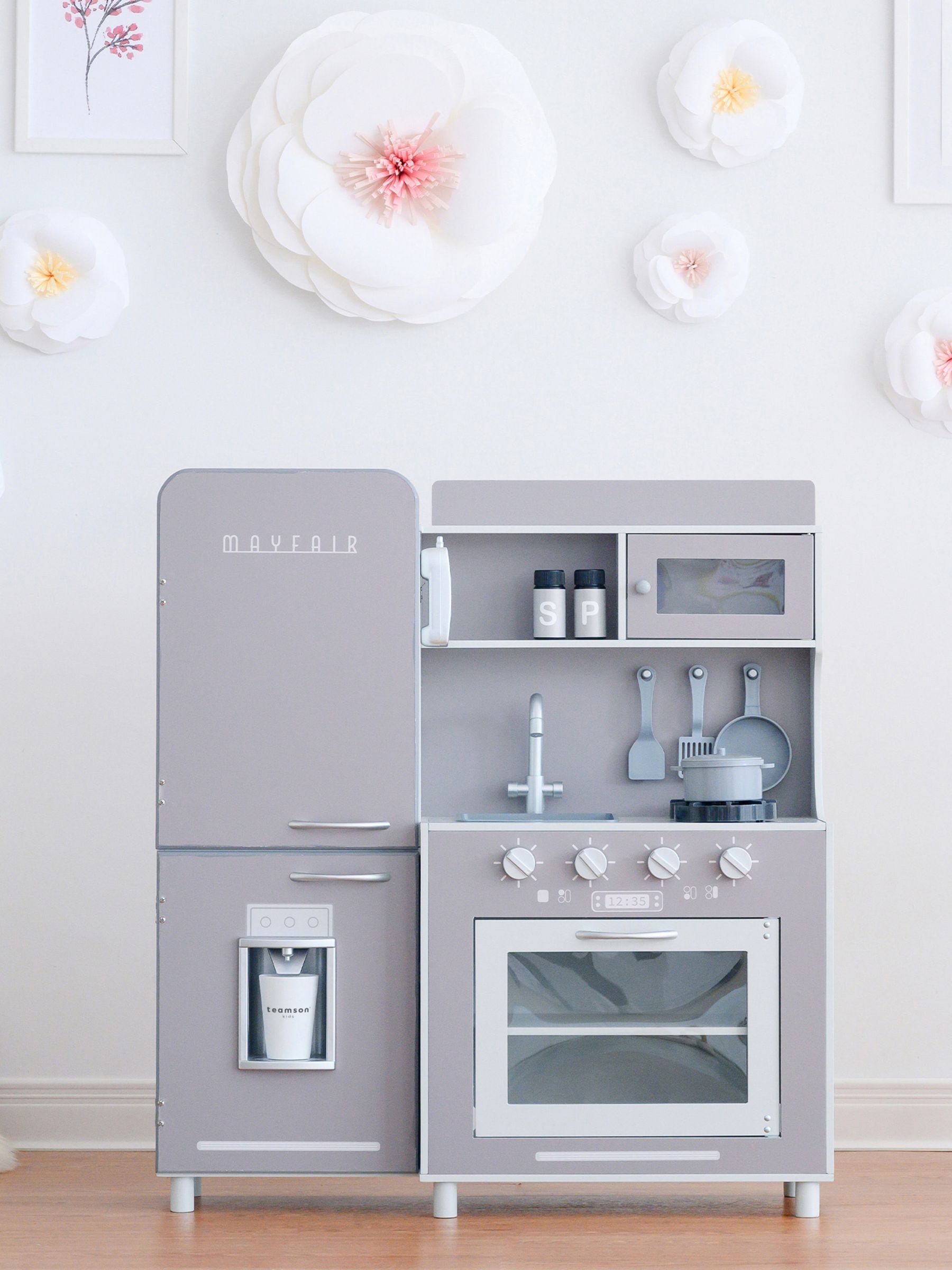 Buy Teamson Home Grey Mayfair Interactive Wooden Play Kitchen Set from the Next UK online shop