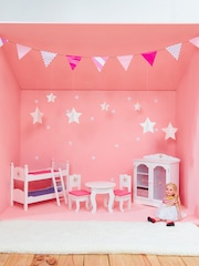 Teamson Home White Kids Wooden Doll Wardrobe Storage and Hangers - Image 1 of 6