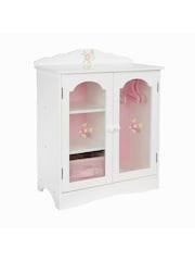 Teamson Home White Kids Wooden Doll Wardrobe Storage and Hangers - Image 2 of 6