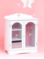 Teamson Home White Kids Wooden Doll Wardrobe Storage and Hangers - Image 3 of 6