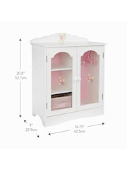 Teamson Home White Kids Wooden Doll Wardrobe Storage and Hangers - Image 4 of 6