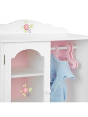 Teamson Home White Kids Wooden Doll Wardrobe Storage and Hangers - Image 6 of 6