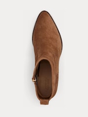 Lauren Ralph Lauren Brown Harpher Suede Western Ankle Boots - Image 3 of 4