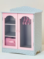 Teamson Home Grey Kids Wooden Doll Wardrobe Storage and Hangers - Image 3 of 6