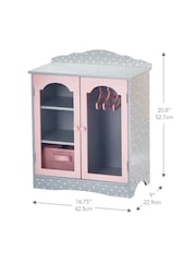 Teamson Home Grey Kids Wooden Doll Wardrobe Storage and Hangers - Image 4 of 6