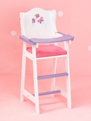 Teamson Home White Kids Wooden Baby Doll Furniture High Chair Playset - Image 1 of 6