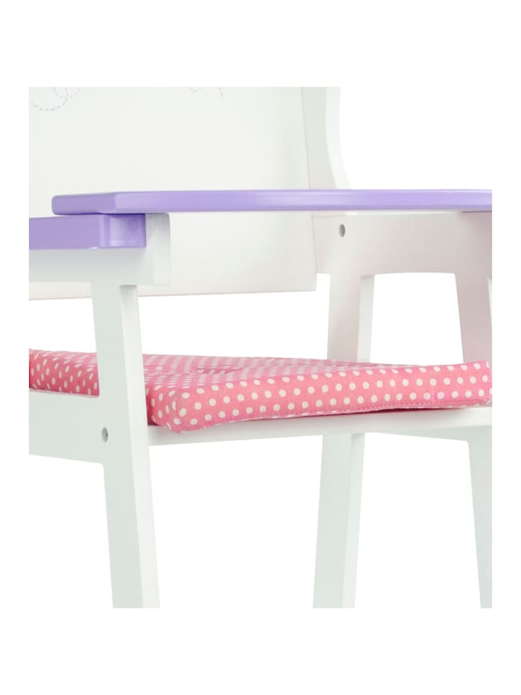 Teamson Home White Kids Wooden Baby Doll Furniture High Chair Playset - Image 6 of 6