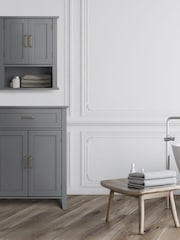 Teamson Home Grey Mercer Wooden Bathroom Storage Wall Cabinet Unit - Image 3 of 6