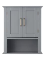 Teamson Home Grey Mercer Wooden Bathroom Storage Wall Cabinet Unit - Image 5 of 6