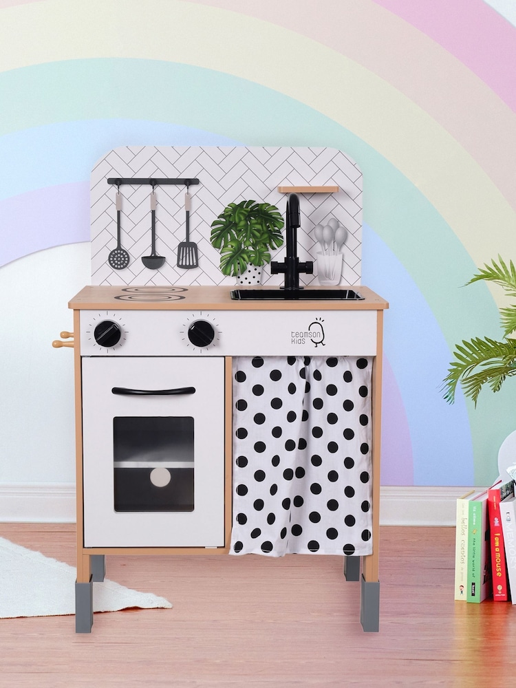 Teamson Home Black Philly Interactive Modern Wooden Play Kitchen Set - Image 1 of 6