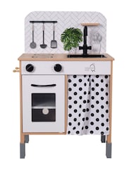 Teamson Home Black Philly Interactive Modern Wooden Play Kitchen Set - Image 2 of 6