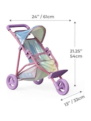Teamson Home Purple Kids Magical Dolls Foldable Pushchair with Storage - Image 4 of 6