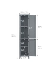 Teamson Home Grey Mercer Wooden Bathroom Tall Linen Storage Cabinet Unit - Image 4 of 6