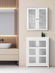 Teamson Home White Connor Wooden Bathroom Storage Floor Cabinet Unit - Image 2 of 4