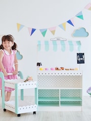 Teamson Home Green Wooden Play Pretend Bakery Shop Stand Set - Image 3 of 6