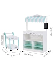 Teamson Home Green Wooden Play Pretend Bakery Shop Stand Set - Image 4 of 6