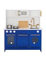 Teamson Home Blue Berlin Interactive Pretend Wooden Play Kitchen Set - Image 2 of 6