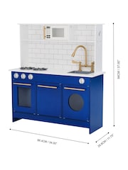 Teamson Home Blue Berlin Interactive Pretend Wooden Play Kitchen Set - Image 3 of 6